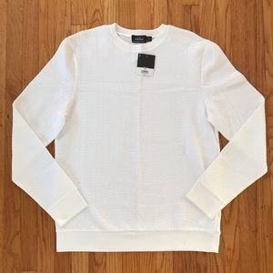 Topman (Topshop) White Crew Neck Sweater